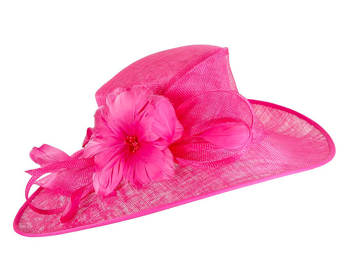 Wide brim fuchsia ladies fashion hat by Max Alexander - Hats From OZ