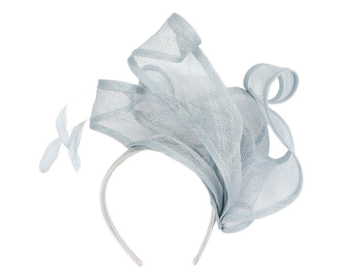 Large light blue sinamay fascinator MA931 - Hats From OZ