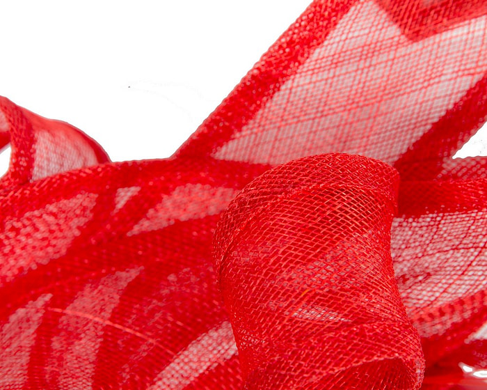 Large red sinamay fascinator MA931 - Hats From OZ