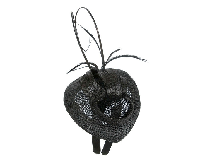 BLack sinamay pillbox fascinator by Max Alexander - Hats From OZ