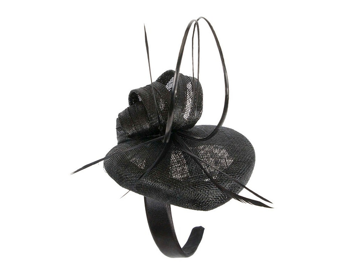 BLack sinamay pillbox fascinator by Max Alexander - Hats From OZ