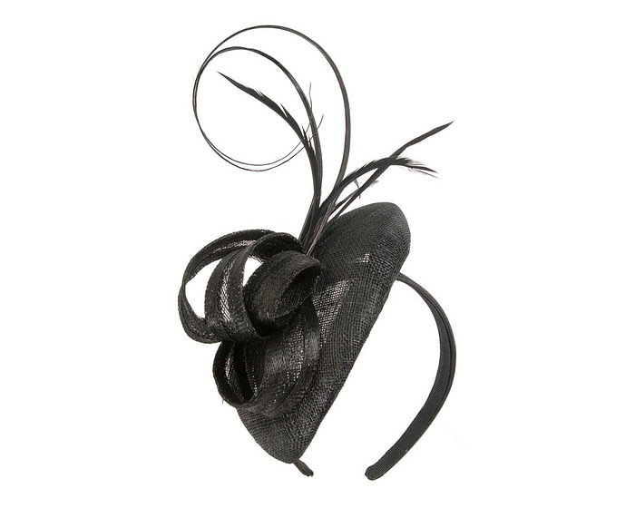 BLack sinamay pillbox fascinator by Max Alexander - Hats From OZ