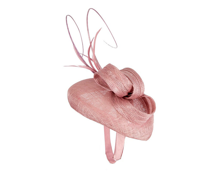 Dusty pink sinamay pillbox fascinator by Max Alexander - Hats From OZ