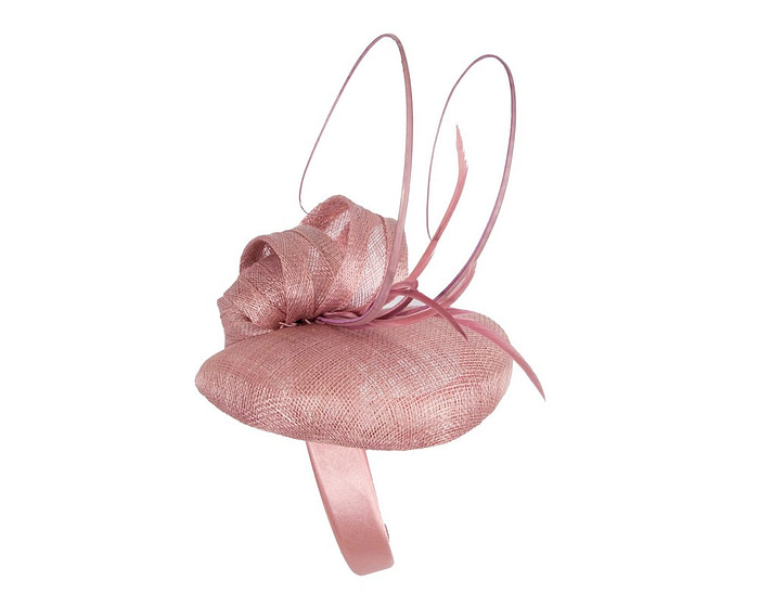 Dusty pink sinamay pillbox fascinator by Max Alexander - Hats From OZ