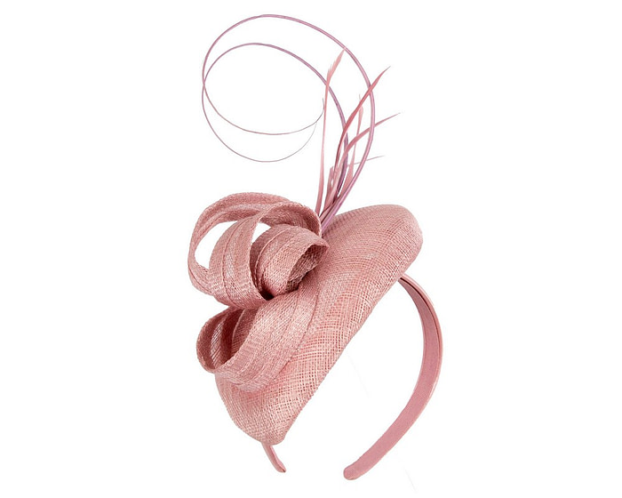 Dusty pink sinamay pillbox fascinator by Max Alexander - Hats From OZ