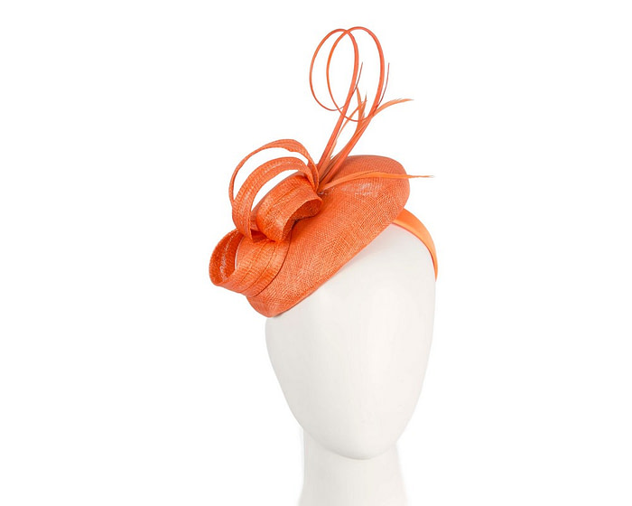 Orange sinamay pillbox fascinator by Max Alexander - Hats From OZ