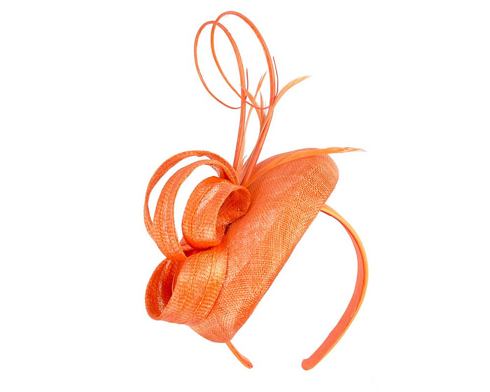 Orange sinamay pillbox fascinator by Max Alexander - Hats From OZ