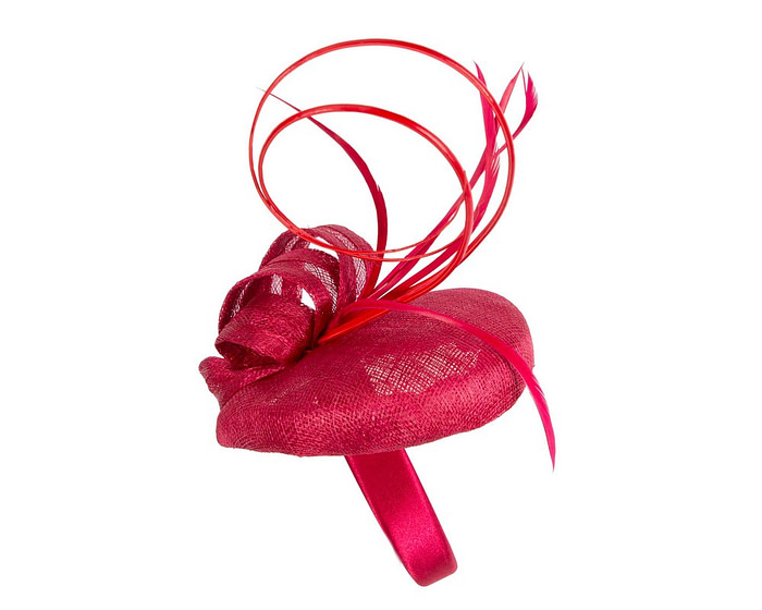 Red sinamay pillbox fascinator by Max Alexander - Hats From OZ