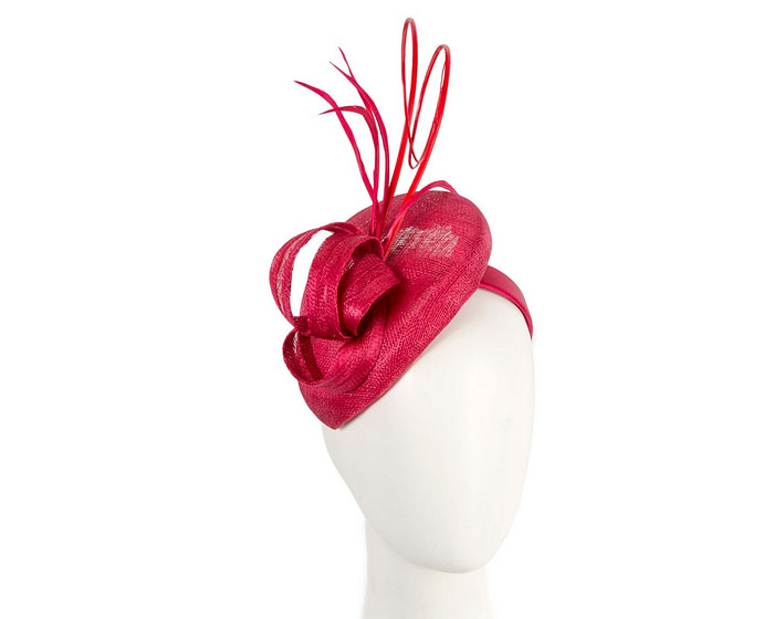 Red sinamay pillbox fascinator by Max Alexander - Hats From OZ