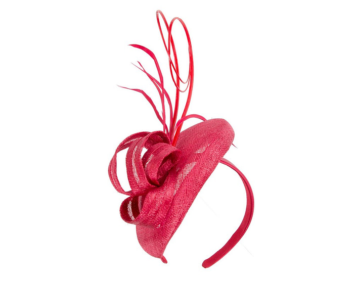 Red sinamay pillbox fascinator by Max Alexander - Hats From OZ