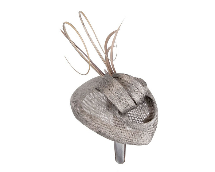 Silver sinamay pillbox fascinator by Max Alexander - Hats From OZ