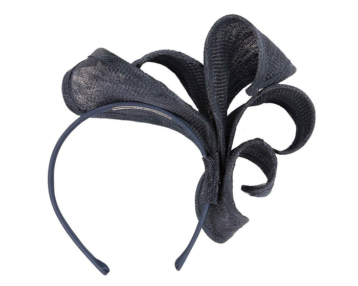 Navy sinamay flames racing fascinator by Max Alexander - Hats From OZ