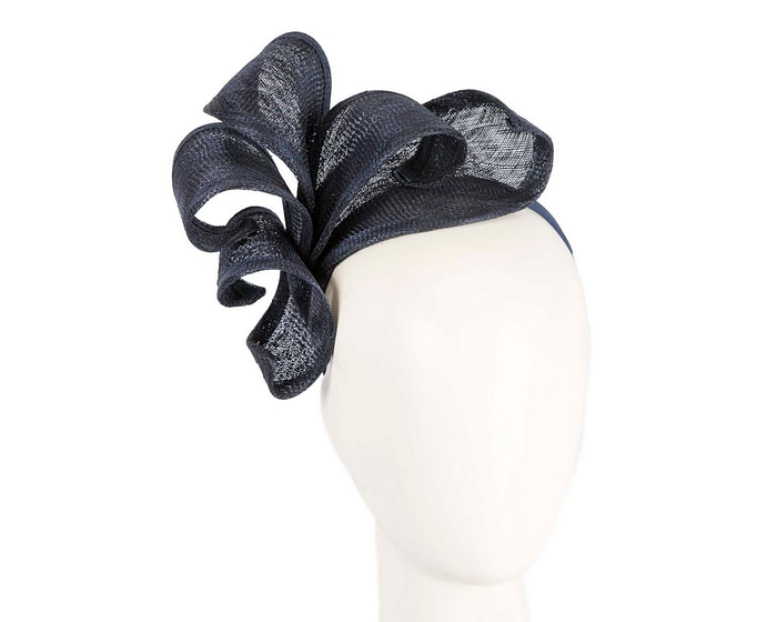 Navy sinamay flames racing fascinator by Max Alexander - Hats From OZ