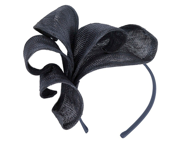 Navy sinamay flames racing fascinator by Max Alexander - Hats From OZ