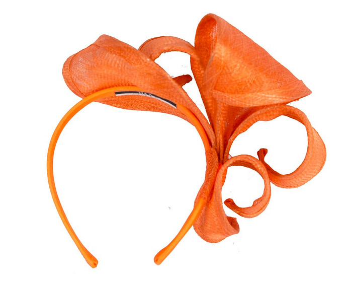 Orange sinamay flames racing fascinator by Max Alexander - Hats From OZ