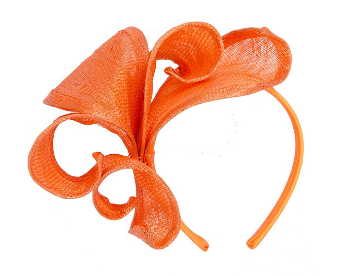 Orange sinamay flames racing fascinator by Max Alexander - Hats From OZ