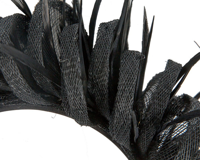 Max Alexander black sinamay & feathers fascinator - Hats From OZ