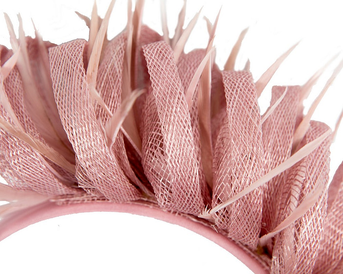 Max Alexander dusty pink sinamay & feathers fascinator - Hats From OZ