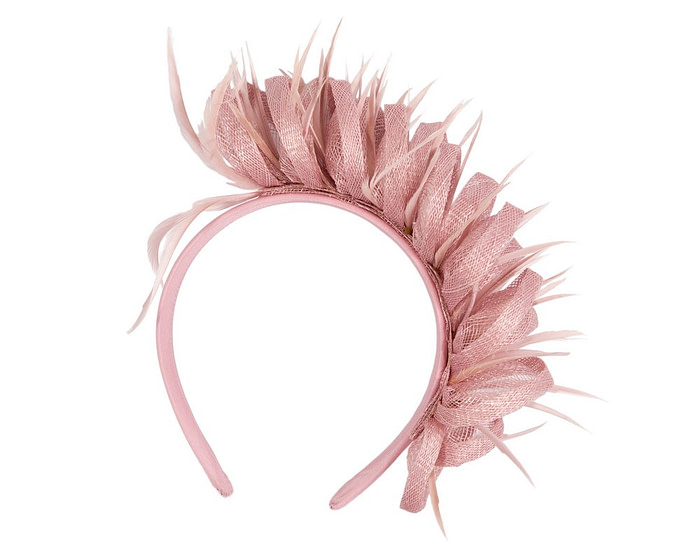 Max Alexander dusty pink sinamay & feathers fascinator - Hats From OZ