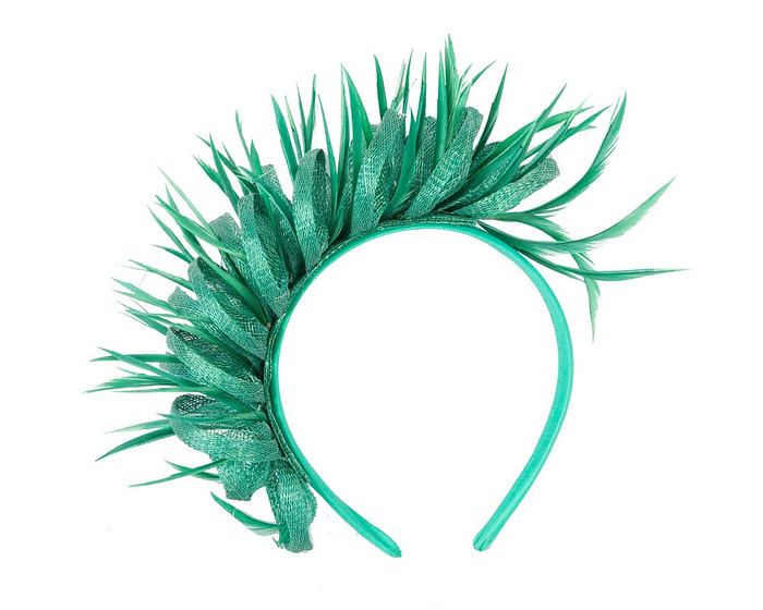 Max Alexander green sinamay & feathers fascinator - Hats From OZ