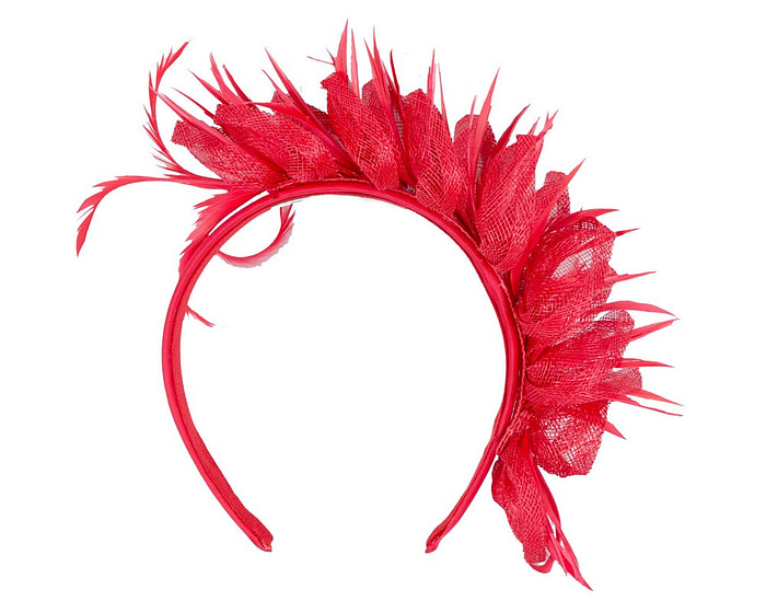 Max Alexander red sinamay & feathers fascinator - Hats From OZ