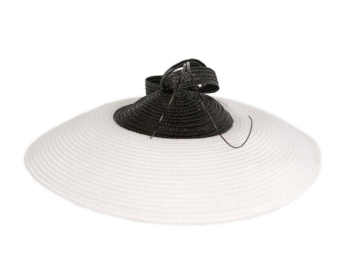 White & black "saucer" fascinator hat by Max Alexander - Hats From OZ