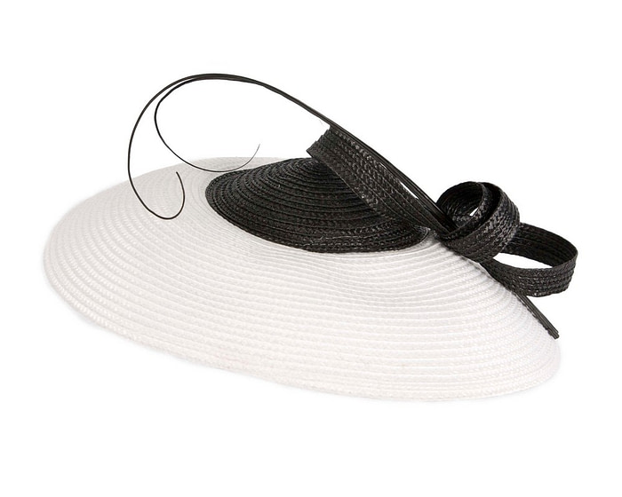 White & black "saucer" fascinator hat by Max Alexander - Hats From OZ