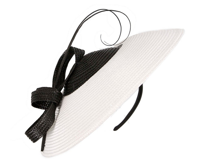 White & black "saucer" fascinator hat by Max Alexander - Hats From OZ