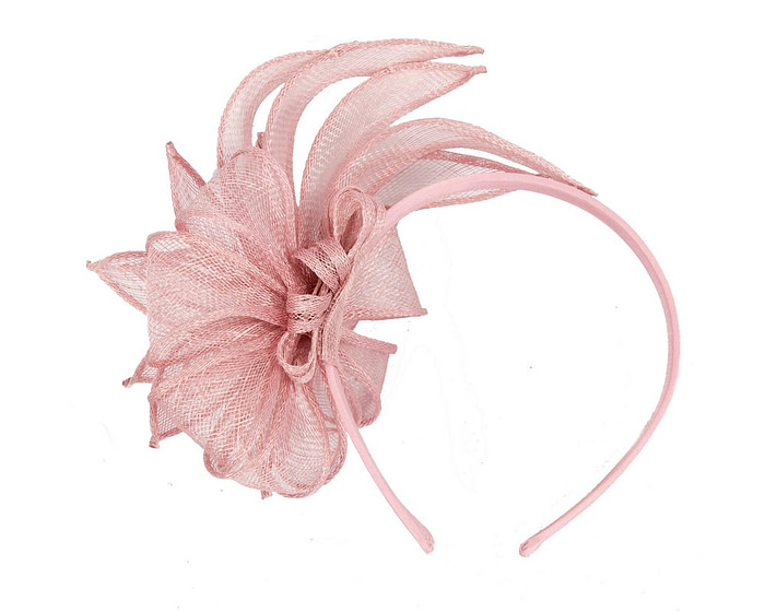 Dusty Pink sinamay flower fascinator by Max Alexander - Hats From OZ