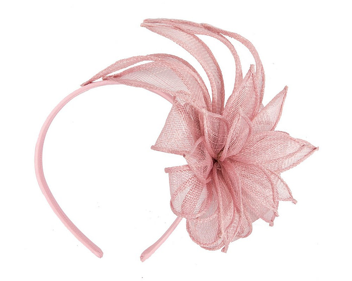 Dusty Pink sinamay flower fascinator by Max Alexander - Hats From OZ