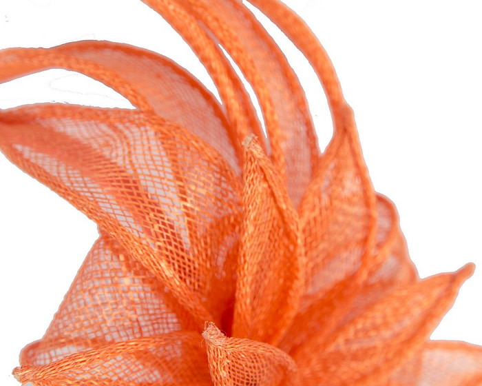 Orange sinamay flower fascinator by Max Alexander - Hats From OZ