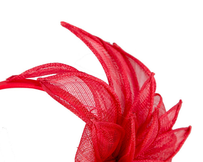 Red sinamay flower fascinator by Max Alexander - Hats From OZ