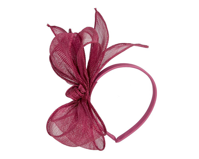 Max Alexander burgundy wine sinamay bow fascinator - Hats From OZ