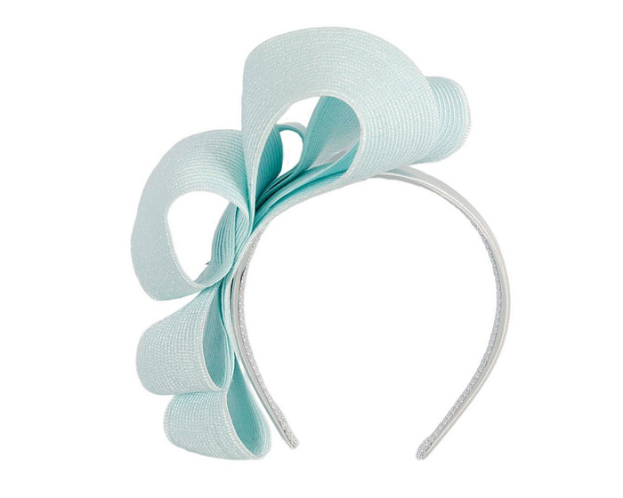 Large light blue loops racing fascinator by Max Alexander - Hats From OZ