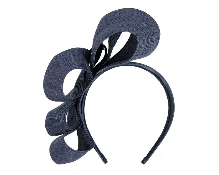 Large navy loops racing fascinator by Max Alexander - Hats From OZ