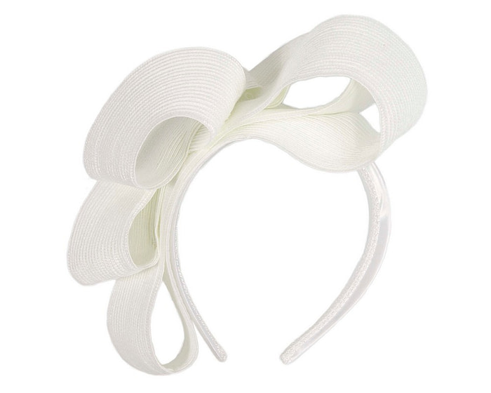 Large white loops racing fascinator by Max Alexander - Hats From OZ