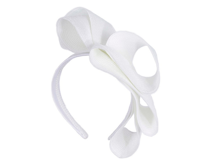 Large white loops racing fascinator by Max Alexander - Hats From OZ