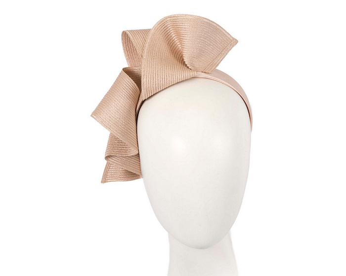 Large nude wave racing fascinator by Max Alexander - Hats From OZ