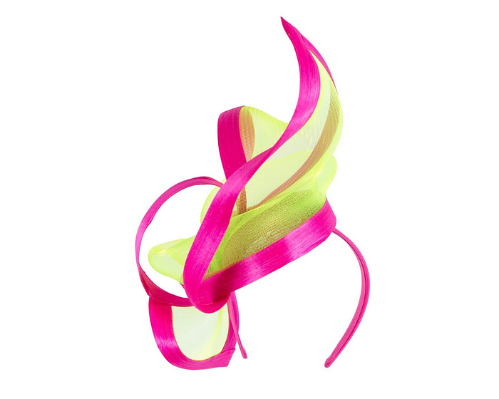 Bespoke Fuchsia and Lime fascinator by Fillies Collection - Hats From OZ