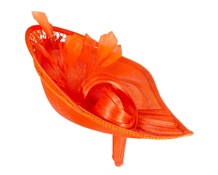 Bespoke orange racing fascinator by Fillies Collection S293 - Image 4