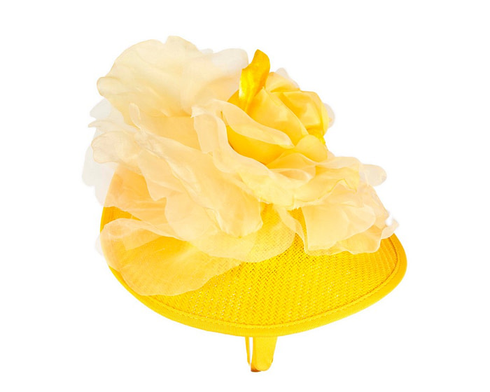 Exclusive yellow fascinator with flower by Fillies Collection - Hats From OZ