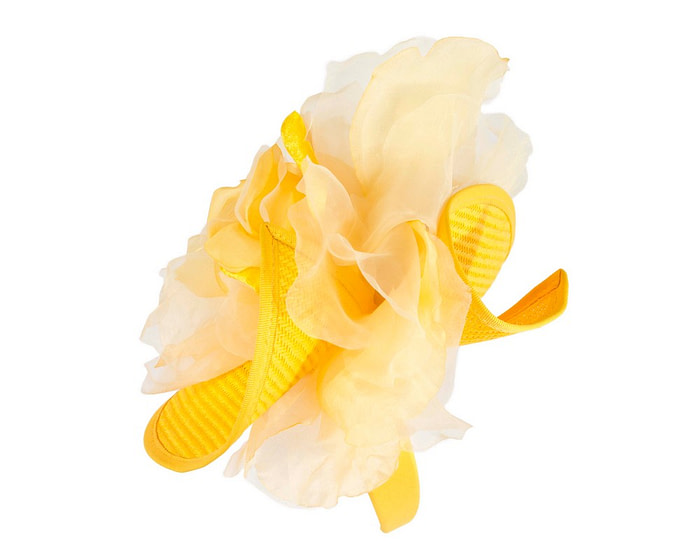 Exclusive yellow fascinator with flower by Fillies Collection - Hats From OZ