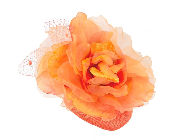 Orange flower pillbox fascinator by Fillies Collection - Hats From OZ