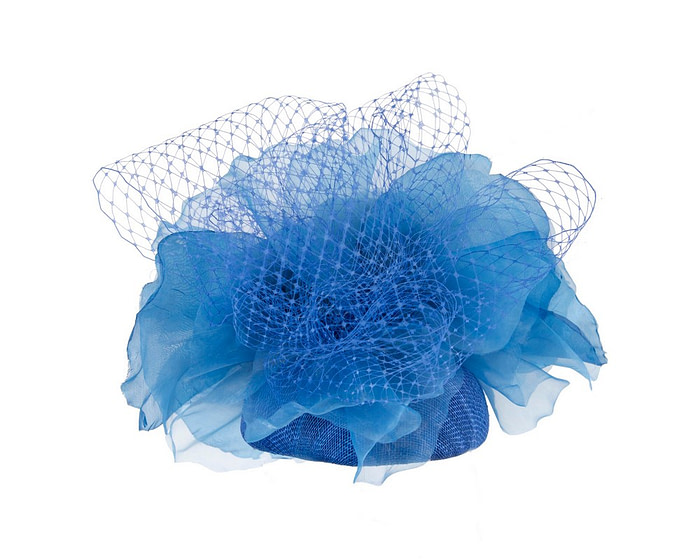 Royal Blue flower pillbox fascinator by Fillies Collection - Hats From OZ