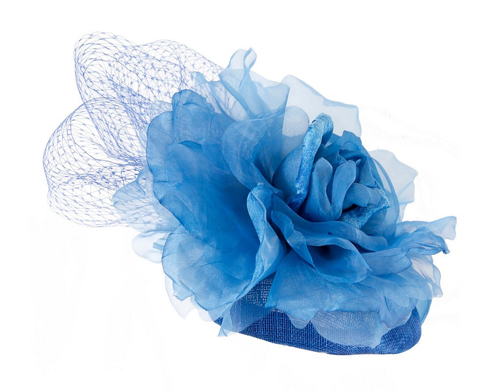 Royal Blue flower pillbox fascinator by Fillies Collection - Hats From OZ