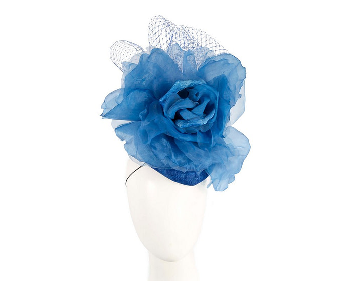 Royal Blue flower pillbox fascinator by Fillies Collection - Hats From OZ