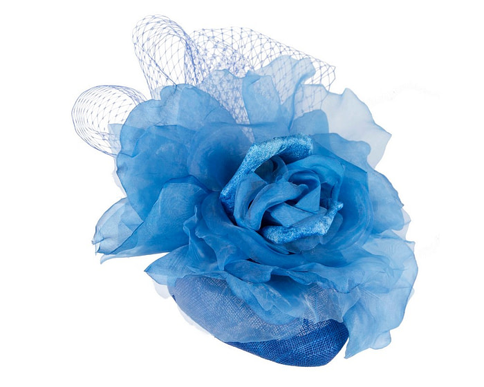 Royal Blue flower pillbox fascinator by Fillies Collection - Hats From OZ