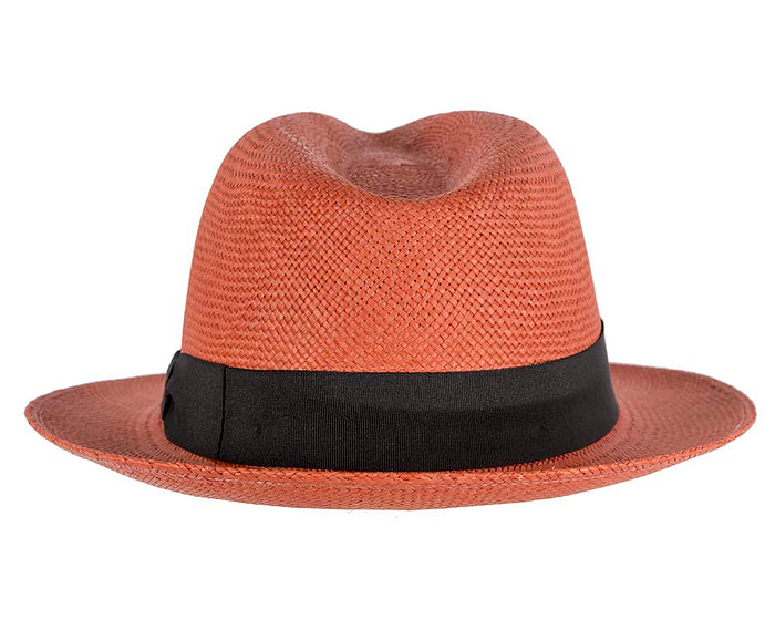 Burnt Orange Ecuadorian Panama Brisa Hat Trilby Fedora - Hats From OZ