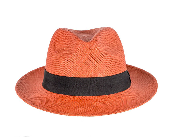 Burnt Orange Ecuadorian Panama Brisa Hat Trilby Fedora - Hats From OZ