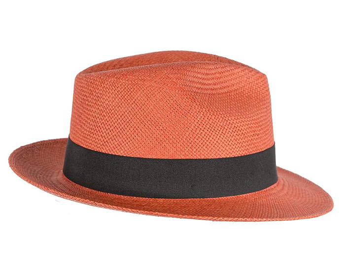 Burnt Orange Ecuadorian Panama Brisa Hat Trilby Fedora - Hats From OZ